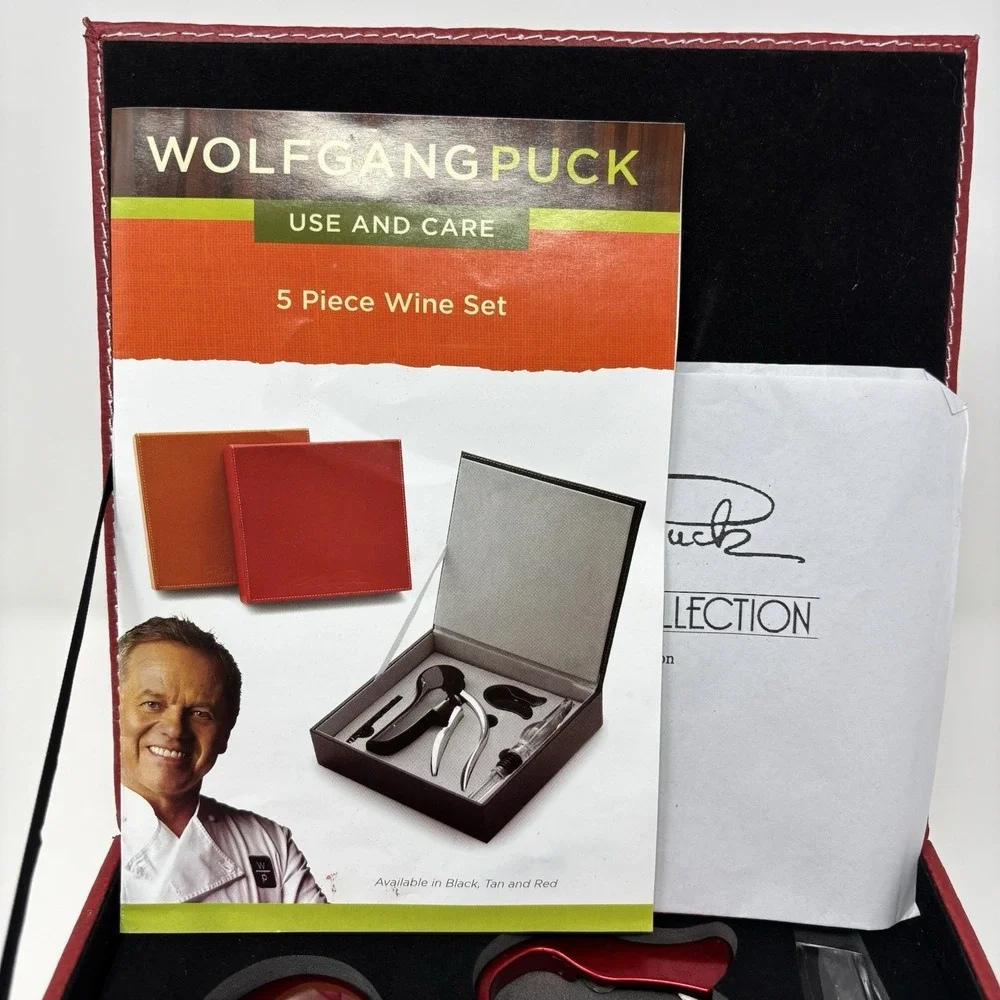 Wolfgang Puck 5-Piece Wine‎ Set New Red Bistro Elite Collection